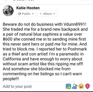 Buyers Beware of Thief Vdunn8991!!!